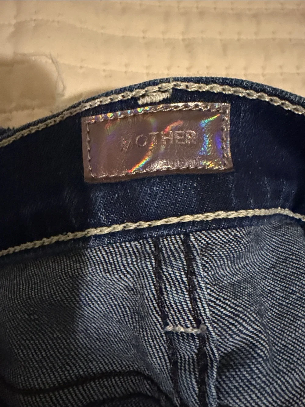 MOTHER Dark Blue Women's Stretch Denim Jeans - Picture 6 of 8